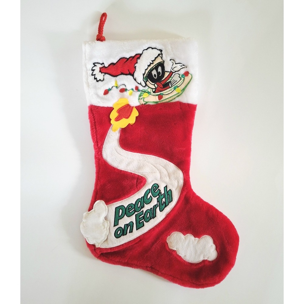 Super RARE Vintage 1998‎ LOONEY TUNES MARVIN THE MARTIAN CHRISTMAS STOCKING